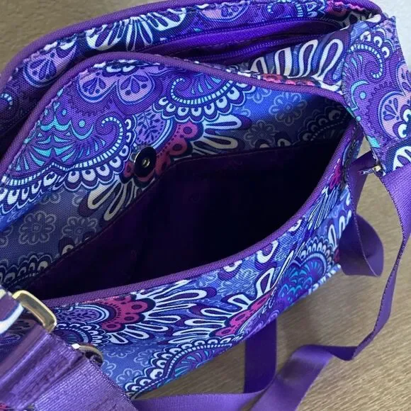 NWOT Vera Bradley Purple Lilac Tapestry Paisley Crossbody Bag Purse - Picture 5 of 9